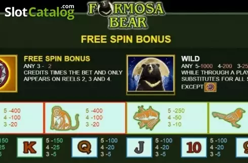 Скрин5. Formosa Bear слот