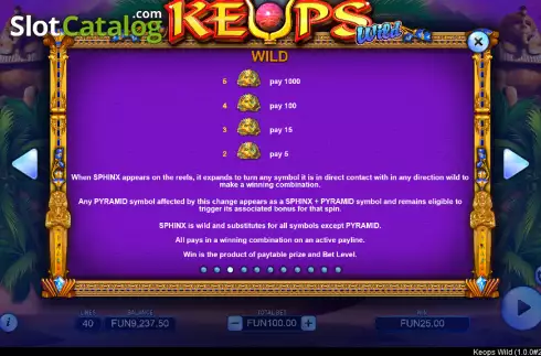 Скрин5. Keops Wild слот
