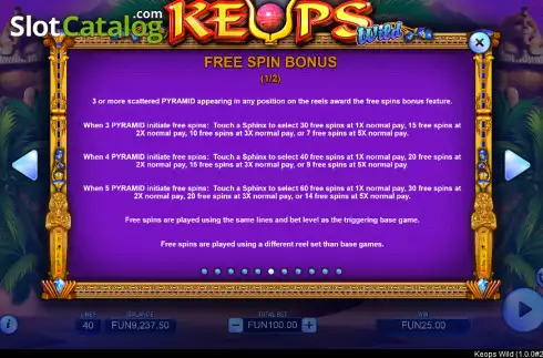 Скрин7. Keops Wild слот