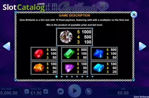 Скрин8. Gem Brillante слот
