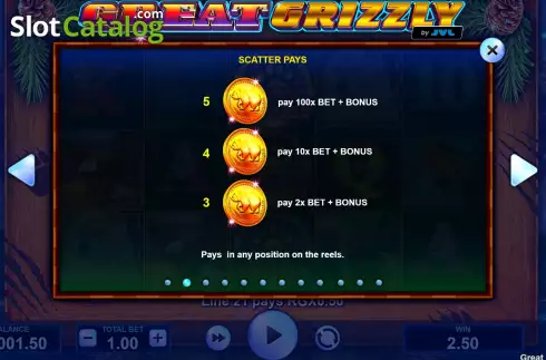 Скрин9. Great Grizzly (JVL) слот