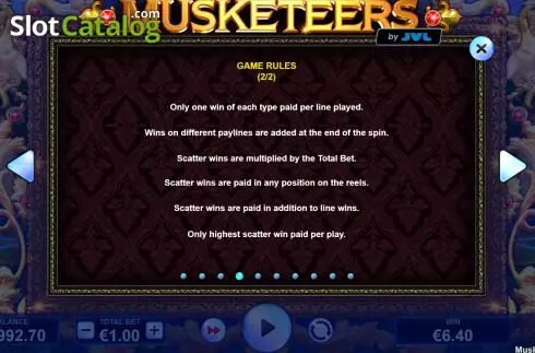 Скрин8. Musketeers (JVL) слот