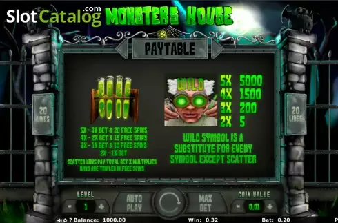 Скрин2. Monsters House слот