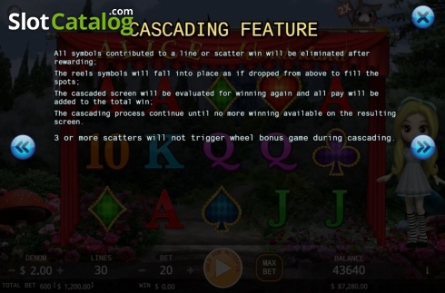 Скрин6. Alice In Wonderland (KA Gaming) слот