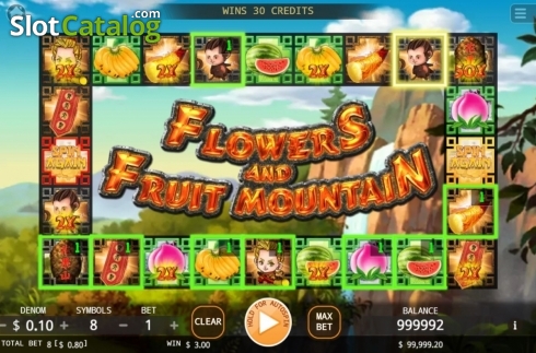 Скрин3. Flowers and Fruit Mountain слот