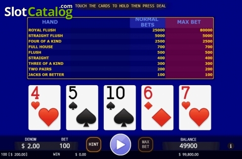 Скрин2. Super Video Poker слот