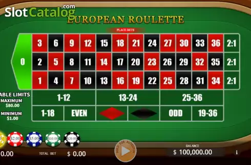 Скрин2. European Roulette (KA Gaming) слот