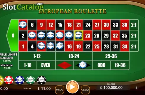 Скрин3. European Roulette (KA Gaming) слот