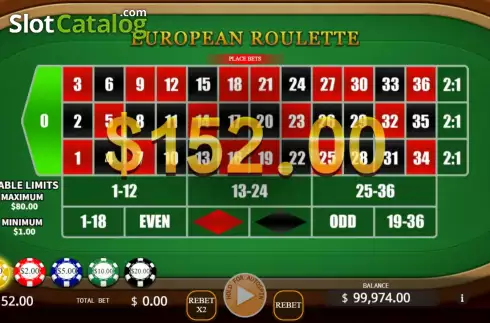 Скрин7. European Roulette (KA Gaming) слот