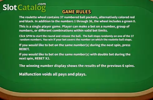 Скрин8. European Roulette (KA Gaming) слот