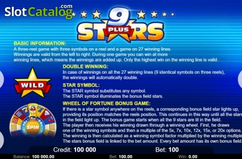 Скрин6. Nine Stars (Kajot Games) слот