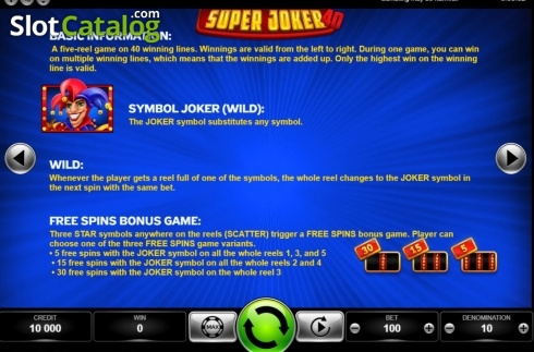 Скрин7. Super Joker 40 (Kajot Games) слот
