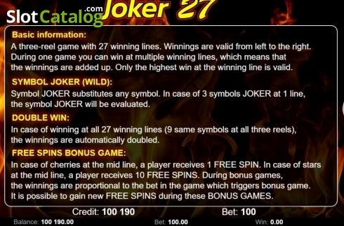 Скрин6. Joker 27 слот