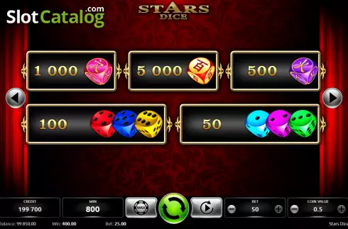 Скрин5. Stars Dice слот