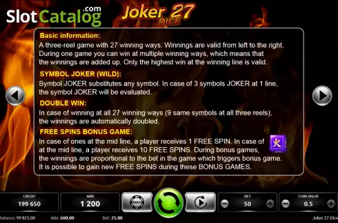 Скрин6. Joker 27 Dice слот