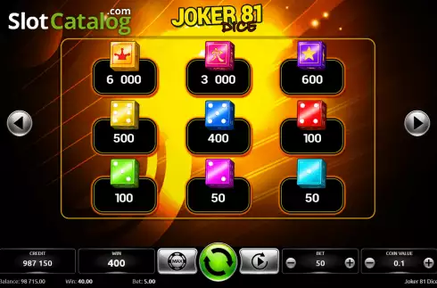 Скрин5. Joker 81 Dice слот