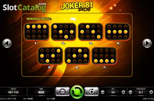Скрин7. Joker 81 Dice слот
