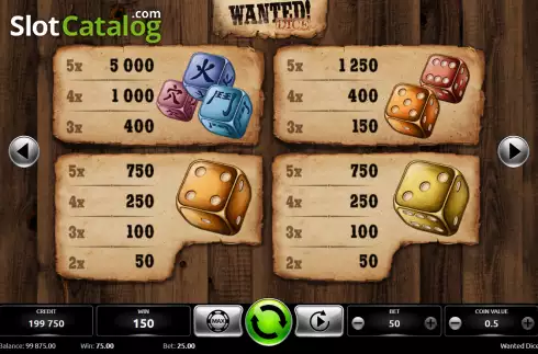 Скрин5. Wanted Dice слот