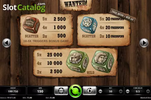 Скрин6. Wanted Dice слот