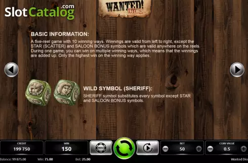 Скрин7. Wanted Dice слот