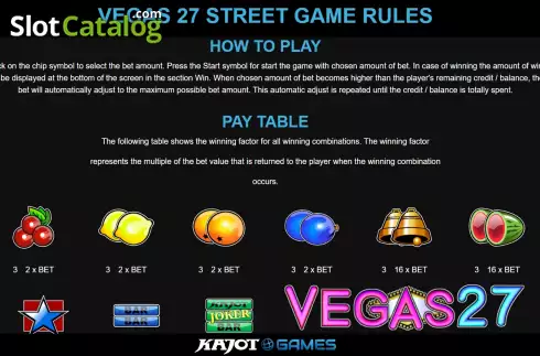 Скрин6. Vegas 27 Street слот