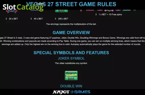 Скрин7. Vegas 27 Street слот
