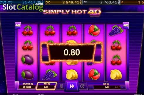 Скрин3. Simply Hot 40 слот