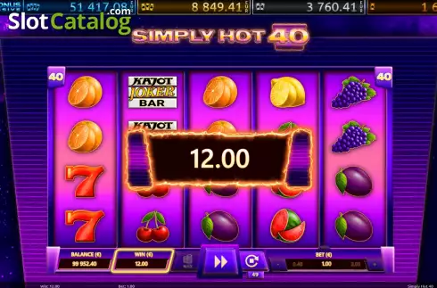Скрин5. Simply Hot 40 слот
