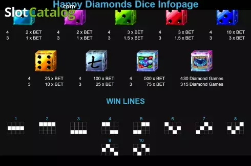 Скрин5. Happy Diamonds Dice слот