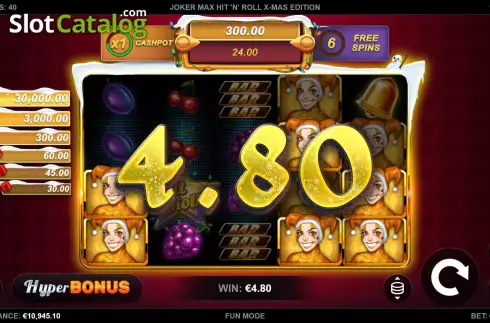 Скрин4. Joker Max: Hit 'n' Roll Xmas Edition слот