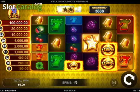 Скрин6. 9 Blazing Cashpots Megaways слот