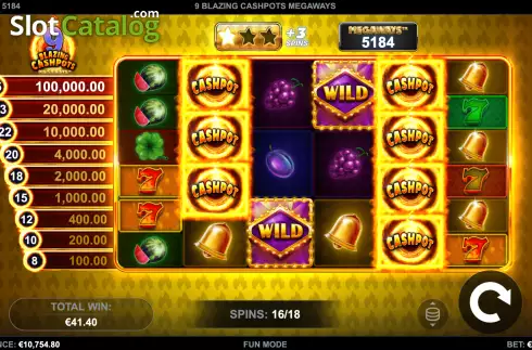 Скрин8. 9 Blazing Cashpots Megaways слот