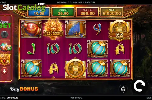 Скрин2. Dragons Glow Hold and Win слот