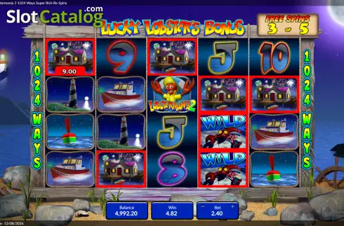 Скрин3. Lucky Larry’s Lobstermania 2 1024 Ways Super Rich Respins слот