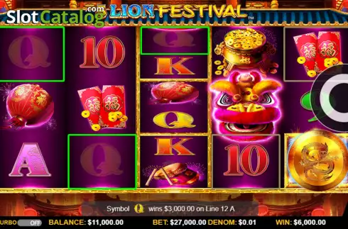 Скрин4. 5 Lion Festival слот