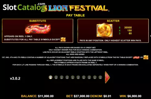Скрин5. 5 Lion Festival слот