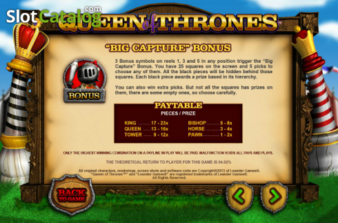 Скрин8. Queen of Thrones слот