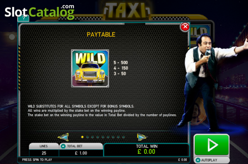 Скрин2. Taxi (Leander Games) слот