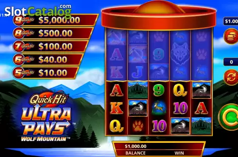 Скрин2. Quick Hit Ultra Pays Wolf Mountain слот