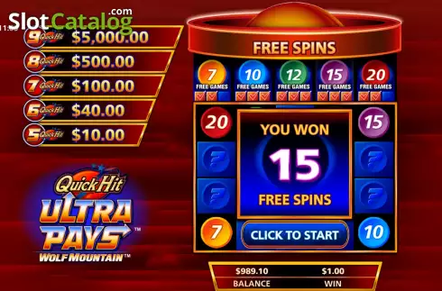 Скрин6. Quick Hit Ultra Pays Wolf Mountain слот