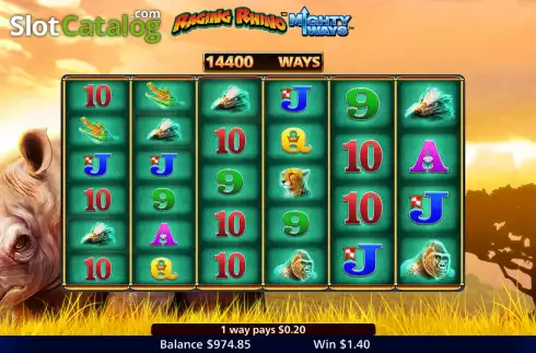 Скрин4. Raging Rhino Mighty Ways слот