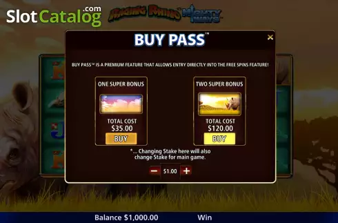 Скрин6. Raging Rhino Mighty Ways слот