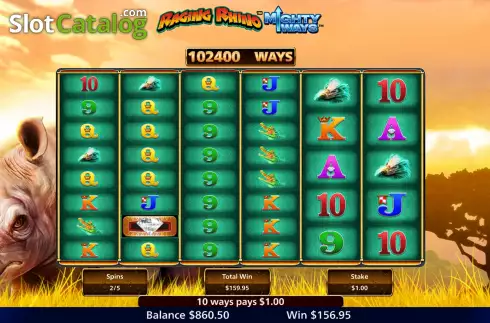 Скрин9. Raging Rhino Mighty Ways слот
