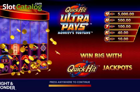 Скрин2. Quick Hit Ultra Pays Monkey's Fortune слот