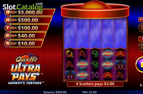 Скрин4. Quick Hit Ultra Pays Monkey's Fortune слот