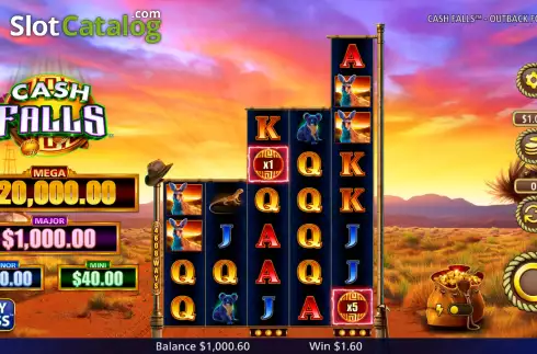 Скрин4. Cash Falls Outback Fortune слот