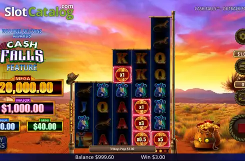 Скрин5. Cash Falls Outback Fortune слот
