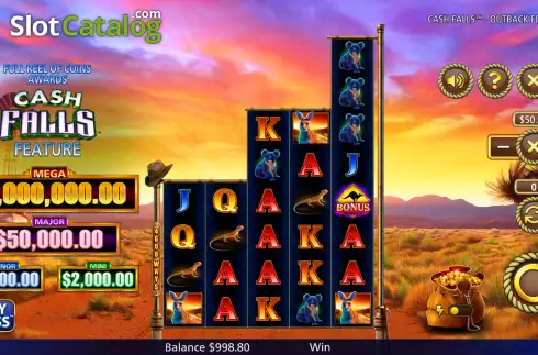 Скрин3. Cash Falls Outback Fortune слот