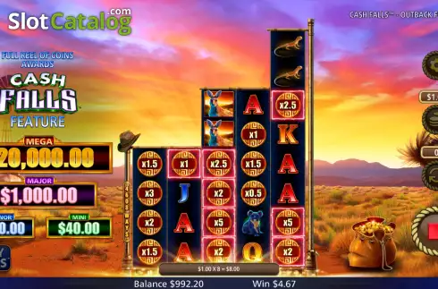 Скрин6. Cash Falls Outback Fortune слот