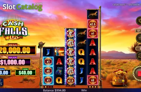 Скрин7. Cash Falls Outback Fortune слот